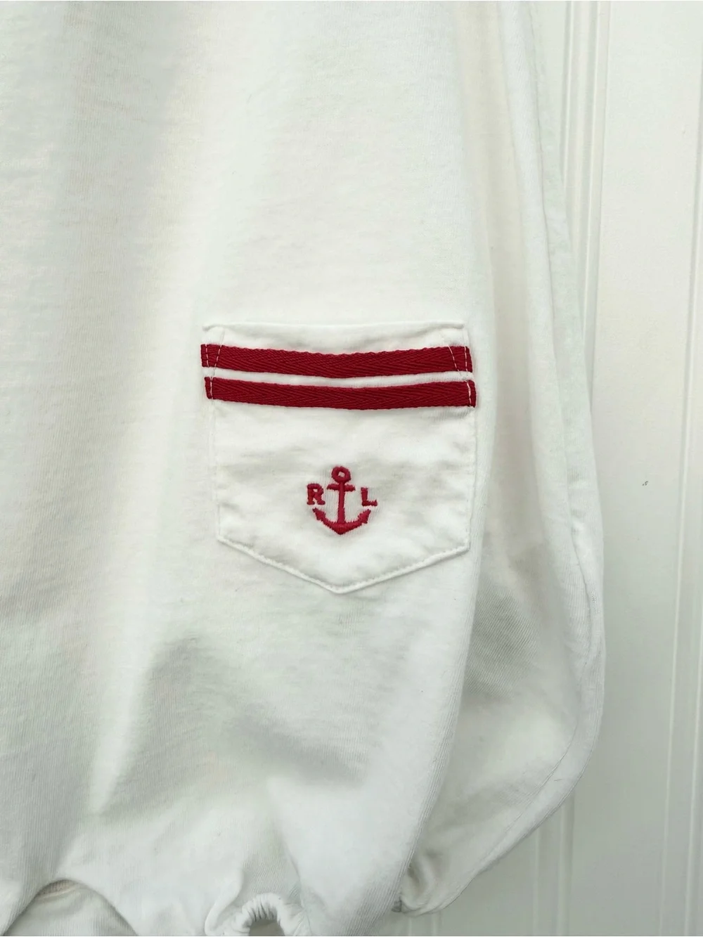 Ralph Lauren Baby Nautical Sailor Romper White Red Anchor 18M